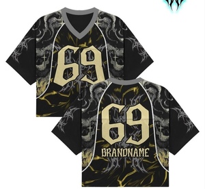 เสื้อเบสบอลครอปทรงโอเวอร์ไซส์ คอวี แขนสั้น สไตล์ Y2K สำหรับผู้หญิง ผลิตจากวัสดุรักษ์โลก เหมาะสำหรับงานพิมพ์ลายแบบ Sublimation # 23 - Product Image 2