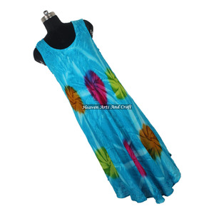 Vestido de Verano Tie Dye para Mujer, Hermoso y Atractivo, Sin Mangas, Elegante, Casual, Sexy, Vestido Tipo Paraguas - Product Image 1