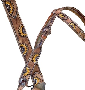 100% cuero genuino Headstall carreras de caballos Western Headstall disponible en precio asequible - Product Image 1