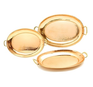Copper Serving Tray With Tabletop Decorative Durable Quality Home Kitchen Snacks Dessert Serving & Storage Tray At <b>Cheap</b> Price - Product Image 5