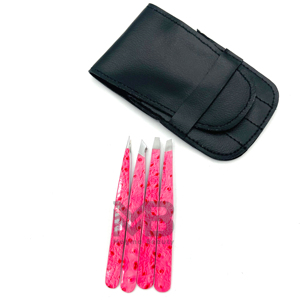 Pinzas de Cejas de Acero Inoxidable Duraderas con Mango Rosa, Juego de Pinzas de Punta Fina para un Acabado Preciso - Product Image 2