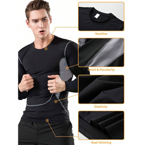 Chemise de compression à manches longues pour homme de haute qualité, logo personnalisé, coupe ajustée, vêtements de sport pour la course à pied et les séances d'exercice - Product Image 3