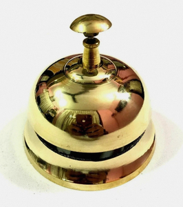 <b>Brass</b> Polished Round Desk <b>Bell</b> Tableware Antique Theme Hospitality Service <b>Bell</b> for Hotel Office Reception and Business Gift - Product Image 4