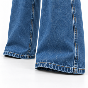 Custom Wide Leg Denim Pants <b>Mens</b> Loose Fit Utility <b>Jeans</b> Heavyweight Washed Cotton Streetwear Trousers Factory Wholesale - Product Image 4