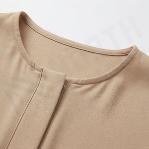 Abaya musulmane de luxe, robe élégante décontractée d'été à col en V et manches longues, vêtements de mode pour femmes de haute qualité, couleur personnalisée, polyester - Product Image 4