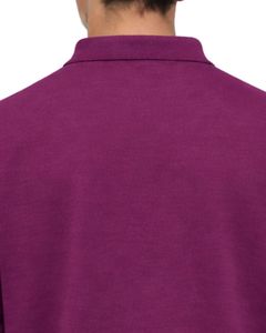 เสื้อโปโลแขนยาวสีม่วงสำหรับผู้ชาย ผ้าคอตตอนผสมเนื้อนุ่ม สวมใส่สบาย คอปกคลาสสิก เหมาะสำหรับฤดูหนาว ผลิตโดยผู้ผลิต - Product Image 6