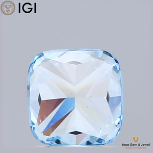เพชรทรงสี่เหลี่ยมจัตุรัส 1.00 กะรัต รับรองโดย IGI ความสะอาดระดับ VS1 สีฟ้าสดใสแฟนซี เพชร CVD ผลิตในห้องปฏิบัติการ สำหรับออกแบบเครื่องประดับของคุณ - Product Image 5