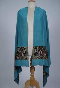 Châle en cachemire et laine fine VIC pour femme, usage quotidien hivernal, élégant, bordure florale tissée, doux, chaud, de qualité supérieure, 70 x 200 cm - Product Image 5