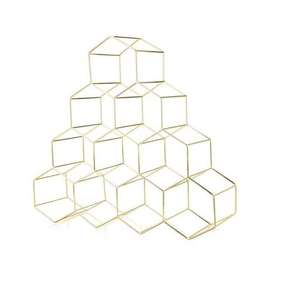 Porte-bouteilles à vin en métal plaqué or, forme hexagonale, pour bars à domicile, pubs, usage décoratif, support pour bouteilles de vin - Product Image 1