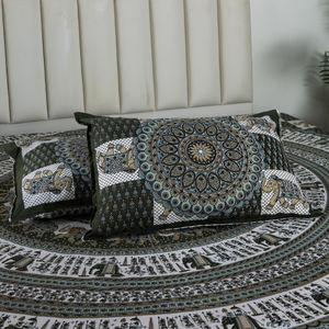 Top Selling Elephant Printed Soft Cotton <b>Bedding</b> Double Bed Flat <b>Bedding</b> 2 Pillow Covers <b>Hotel</b> & Home <b>Style</b> Wholesale Price - Product Image 5