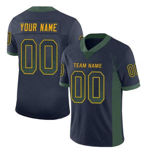 Maillot de football américain personnalisé vert marine, col en V, uniforme d'équipe, OEM, marque privée, nom et numéro personnalisés, sublimation, vente en gros - Product Image 6