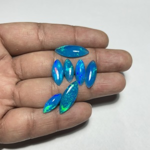 Ópalo Azul Etíope Genuino, Gema Suelta con Claridad y Destello de Fuego Arcoíris, Ópalo de Fuego Welo para Joyería, Ópalo en Forma de Marquesa - Product Image 3