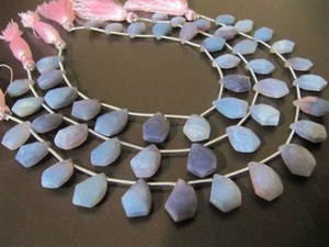 Perles d'opale bleue lavande naturelle, forme mangue, facettées, 10x15mm, brin de 8 pouces de long - Product Image 4
