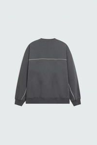 Sudadera de cuello redondo extragrande gris oscuro para hombre, de manga larga - Product Image 3