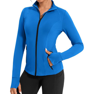 Veste de yoga à fermeture éclair intégrale pour femme, col montant, trous pour les pouces, évacuation de l'humidité, nylon et élasthanne, extensible dans quatre directions, respirante - Product Image 1