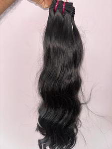 Extensions de cheveux humains vierges non traités Sushma Indian Remy, tissage machine double trame, pointes épaisses, style noir, toutes couleurs disponibles - Product Image 4