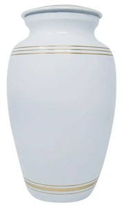 Pot en céramique blanc or avec couvercle, pot de rangement décoratif moderne - Product Image 4