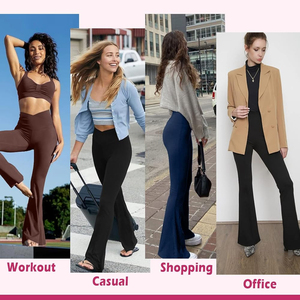 Leggings de Yoga de Cintura Alta con Corte Acampanado, Protección UV, Elásticos en 4 Direcciones, Pierna Ancha, Spandex y Poliéster - Product Image 6
