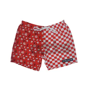 Colore rosso Logo personalizzato di alta qualità uomo Swim Wear Beach Board Shorts Casual Elastic Men Swim Trunks Board Shorts con breve Linin
