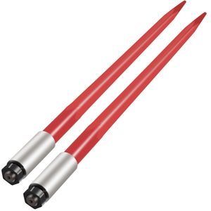 Coppia di Forche per Balle di Fieno Quadrate Rosse Rivestite da 39 Pollici con Capacità di 3000 Libbre, Attacco Rapido, Nuove Condizioni - Product Image 6