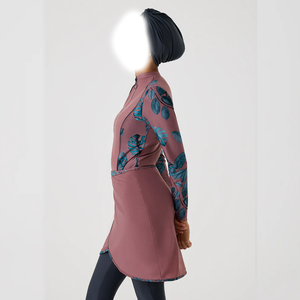 2026 Ensembles de burkinis islamiques modestes personnalisés pour femmes et filles, vente en gros, par sublimation, à coupe haute, avec fermetures éclair, éco-responsables, à fermeture frontale - Product Image 3