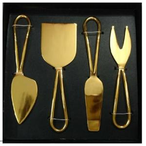 Juego de cubiertos de diseño moderno, herramienta para cortar queso, hecho a mano en India, mango de metal y resina, precio al por mayor - Product Image 3