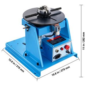 Posicionador de Soldadura Rotatorio con Capacidad de Carga de 10 kg, Plataforma Giratoria de 0-90 Grados, Mandril de Torno de 3 Mordazas de 8.1 Pulgadas, Velocidad de 1-12 RPM, Motor de 20W - Product Image 2