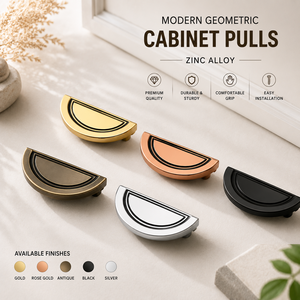 Modern Geometric Zinc Alloy Square Durable Cabinet Drawer Pull Handle for Kitchen <b>Wardrobe</b> Dresser Furniture <b>Hardware</b> - Product Image 1