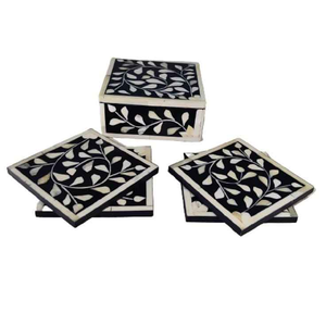Plateau en os incrusté unique avec dessous de verre, nouveau design et motif, pour service et ustensiles de cuisine - Product Image 3