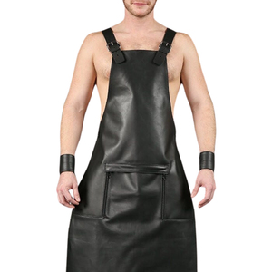 Tablier de barbier en cuir PU robuste pour homme, style clubwear, avec sangle à boucle élégante, idéal pour les soirées et uniformes, collection 2026 - Product Image 1