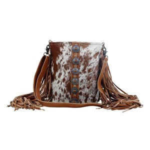 Bolso de Hombro de Cuero Vacuno con Borla, Estampado Animal, Cuero Genuino, Correa Única, para Uso Diario de Mujer - Product Image 3