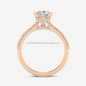 Anillo personalizable de diamante de laboratorio de oro amarillo blanco de 10K, 14K, 18K, certificado IGI, anillo de compromiso de diamante cultivado en laboratorio de joyería CVD - Product Image 4