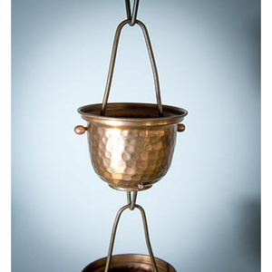 โซ่ทองแดงแขวนตกแต่งสวนสองชั้น สไตล์เรียบง่าย อลูมิเนียมตกแต่งน้ำไหล - Product Image 1