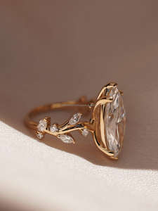 Igi/gia แล็บปลูกวินเทจ14K ทองแต่งงาน/หมั้นแหวนเพชร unisex สำหรับงานเลี้ยงครบรอบของขวัญตัดเพชร - Product Image 4