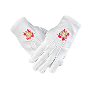 Guantes de ritual de algodón blanco de lujo para ceremonias fraternales, reuniones, insignias formales, suaves, transpirables y cómodos para usar en las manos. - Product Image 5