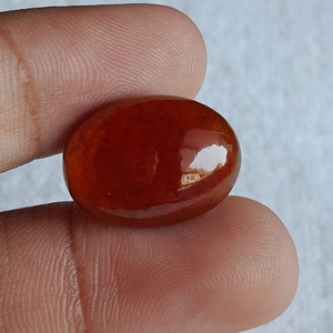 Cabochon ovale en grenat Hessonite naturel de qualité supérieure, pierre Hessonite en vrac pour la fabrication de bijoux, disponible à prix de gros. - Product Image 2