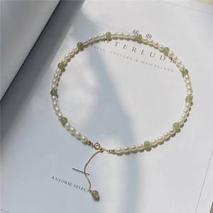 Natural Hotan Jade Freshwater Pearl S925 Silver Necklace <b>Bracelet</b> Set Fresh and <b>Sweet</b> New Chinese Female Gift - Product Image 1