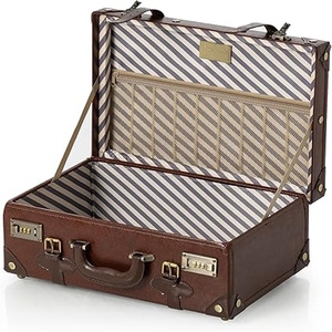 Pu Overnight Vintage Trunk <b>Box</b> <b>for</b> Storage with Combination <b>Locks</b>, Caramel Brown Trunk <b>Box</b> - Product Image 4