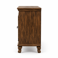 Buffet en bois massif sculpté à la main, éco-responsable, avec rosette florale, style rustique, pour entrée, salon, rangement gain de place