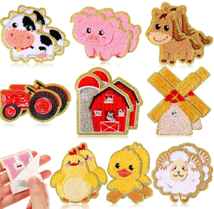 High Quality Embroidered Patches Custom Iron On Chenille Fashion Badges Fabric Clothing Patches for Hats <b>Jackets</b> Bags Jeans Back - Product Image 1