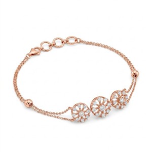 Bracelet unisexe en or blanc plaqué or avec diamants taille brillant, certifié IGI, style tendance, pour mariage - Jewellery Planet - Product Image 4