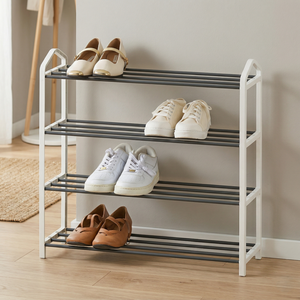 Modern 4-Tier Metal <b>Shoe</b> Rack Freestanding Entryway <b>Storage</b> Shelf for Living Room Home Furniture Space Saving Design - Product Image 2