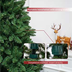 Sapin de Noël classique de 1,5 m en PVC ignifuge et écologique, artificiel, avec 819 pointes de branches - Product Image 6