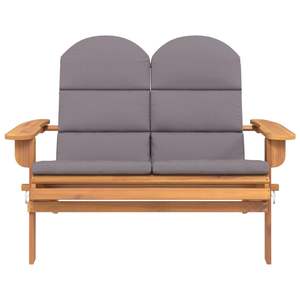 ม้านั่งไม้กระถินณรงค์เนื้อแข็งและโพลีเอสเตอร์สำหรับสวน สีน้ำตาลและสีเทาเข้ม สำหรับใช้ในลานบ้าน - Product Image 3