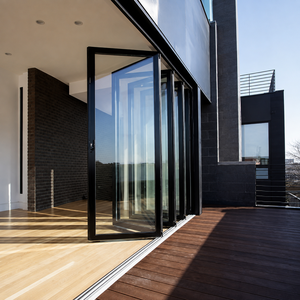 Porte pliante en aluminium et verre, isolation thermique, fabrication OEM ODM, services de personnalisation, chambre, cuisine, villa - Product Image 1