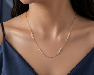Collar de Lujo de Plata de Ley S925 con Moissanita de Corte Redondo para Mujer, Calidad VS EF, Diez Piedras, Joyería Fina para Aniversario de Bodas - Product Image 2
