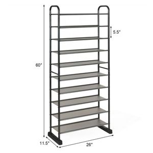Scarpiera Moderna a 10 Ripiani Autoportante, Salvaspazio, con Struttura in Metallo, Organizzatore per Ingresso, Palestra o Magazzino - Product Image 5