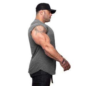 OEM Custom Casual Men's Tank Tops Gym <b>Singlets</b> 100% Cotton Breathable Quick Dry Fashionable Fitness Clothing for <b>Running</b> - Product Image 2