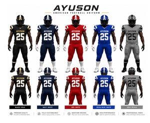 Ensemble d'uniformes de football américain personnalisés pour hommes adultes, respirant, sublimé, maillot et pantalon de football, vêtements d'équipe OEM ODM par AYUSON - Product Image 1