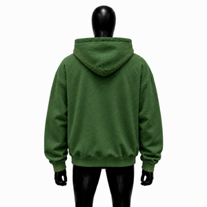 Sweat à capuche zippé vert pour homme, avec patch brodé motif dessin animé, coupe classique, en polaire, décontracté, pour l'automne, vêtement d'extérieur urbain, manches longues - Product Image 2